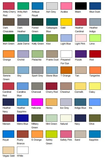 Gildan color chart online