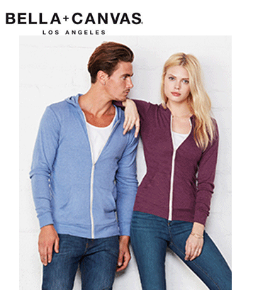 Bella+Canvas Triblend Lightweight Zip Hoodie Unisex