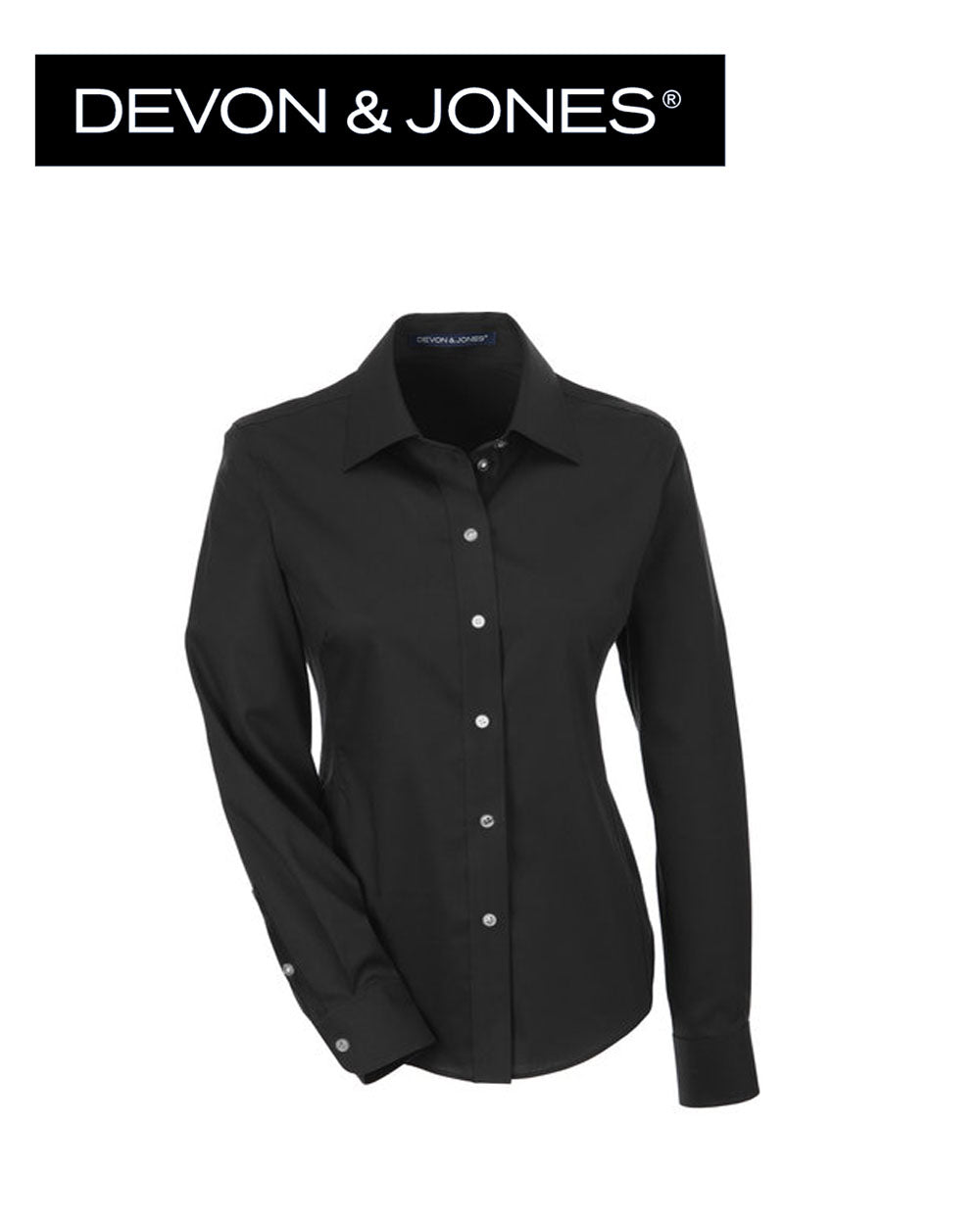 Devon & Jones Solid Stretch Twill Womens Dress Shirt