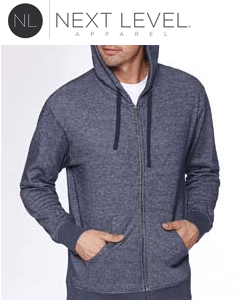 Next Level Denim Full Zip Hoodie
