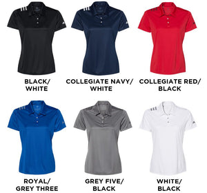 adidas Three Stripe Shoulder Womens Polo